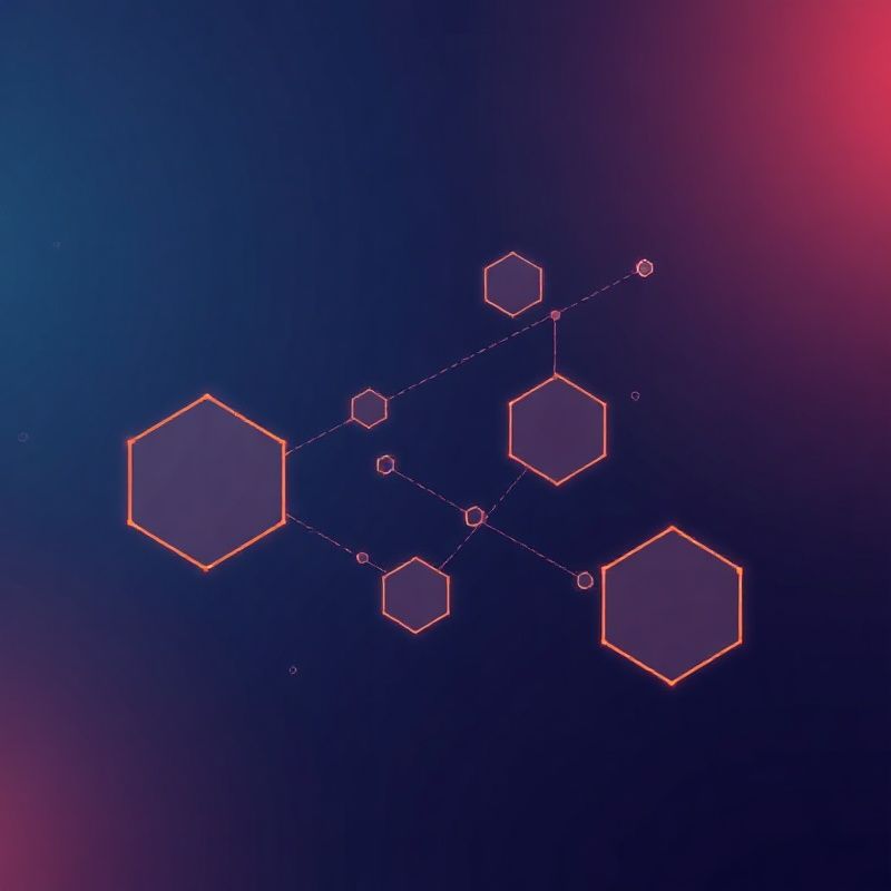 Sfondo indaco astratto con forme geometriche che rappresentano flussi digitali